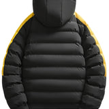 Dobbelt-Face Polstret Jakke til Mænd, Ny Stil Hoodie Jakke, Varm Efterårs- og Vinterjakke med Aftagelig Hætte, Jakke med Fuldt Lynlås og Lommer, Daglig Casual Mode, Alsidig Herrejakke
