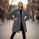Helle™ — Klassisk dobbeltradet tweedfrakke