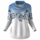 Alora | Blomstret sweater med blød hals