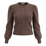 Mélira™ – Cocoa Cable Knit Pullover