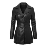 Valéne™ – Black Leather Frakke