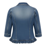 Elowen™ – Denimjakke Soft Ruffle