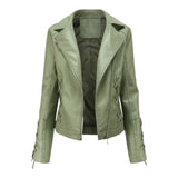 Olívéa™ – Sage Green Leatherjakke
