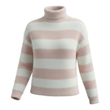 Roséa™ – Soft Stripe Turtleneck Knit