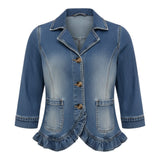 Elowen™ – Denimjakke Soft Ruffle