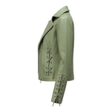 Olívéa™ – Sage Green Leatherjakke