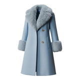 Kirsten™ — Arctic Blue Luxe Frakke