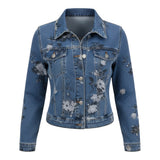 Lunara™ – Denimjakke Floral Dusk